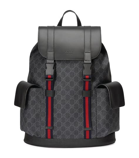 gucci backpack leather black|black gucci backpack for men.